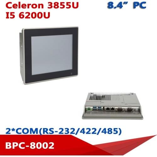 8.4' Inch Touch Tablet IPc 4GB RAM 2 Lan RJ45 Industrial Panel PC With Celeron 3855U/ I5 6200U