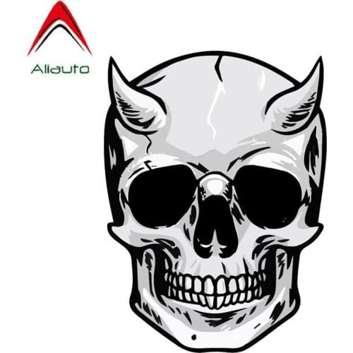 Aliauto Personality Car Sticker Motorcycle Devil Skull Sunscreen Waterproof Decal Automobile Accessories PVC,13cm*10cm
