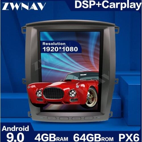 Tesla Style Screen Android 9 Car Multimedia Player For Toyota land cruiser lc100 For lexus LX470 GPS Navi Radio stereo head unit