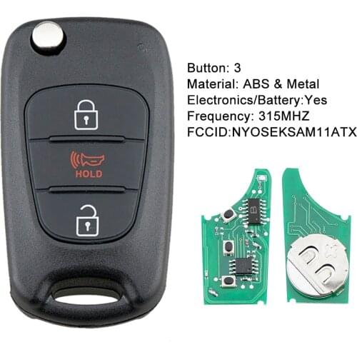3 Buttons Flip Folding key Case For Kia Soul/Kia Sportage 2009 2010 2011 2012 2013Car Remote Key shell Fob NYOSEKSAM11ATX 315MHZ