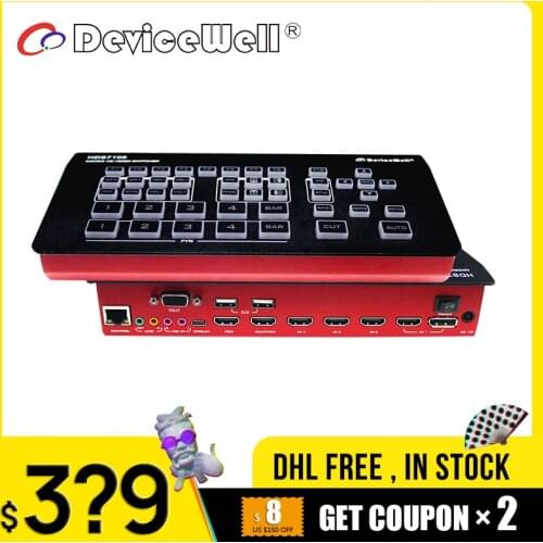DeviceWell HDS7105-V21 Video Switcher 5-CH Video Switcher 4*HDMI-compatible 1*DP SWITCHER HDS7105_V2021 NEW 2021 Version
