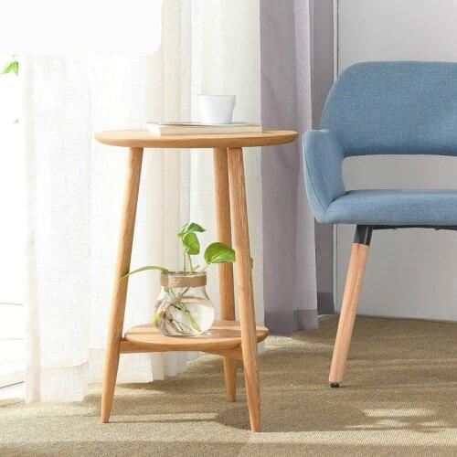 Double Layers Coffee Table Simple Solid Wood Corner Table Household end table Multifunction Tea desk