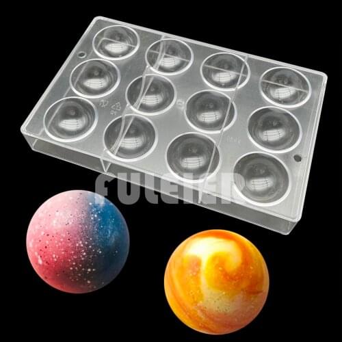 12 Holes Half Ball shape Polycarbonate Chocolate Mold Baking Candy Chocolate Mould Confectionery Cake Decoration Tool Bakeware