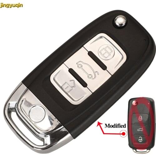 Jingyuqin Remote Car Key Fob Shell For VW Polo Jetta Golf MK6 Tiguan Touareg 3 Buttons Fob Lamp On Top