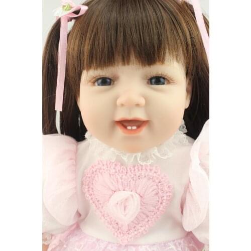 55cm Solid Silicone Reborn Baby Girl Doll 22" Vinyl Body Girl Brinquedos Bonecas Princess Doll Lifelike Children Play House Toys