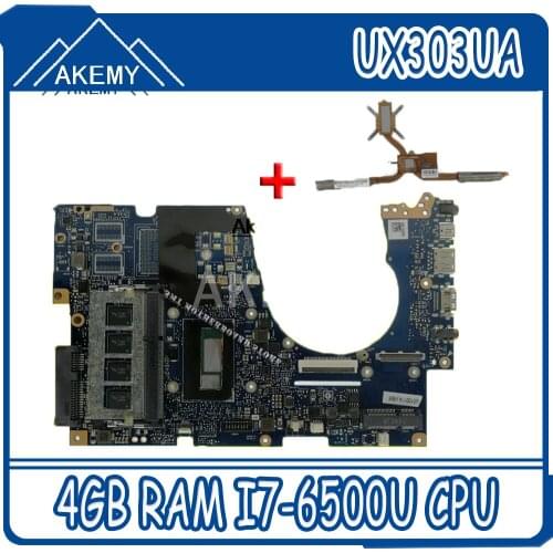 For Asus UX303UA UX303U UX303UB U303U Laptop motherboard Mainboard test ok GM 4GB RAM i7-4500U CPU sed-Heatsink