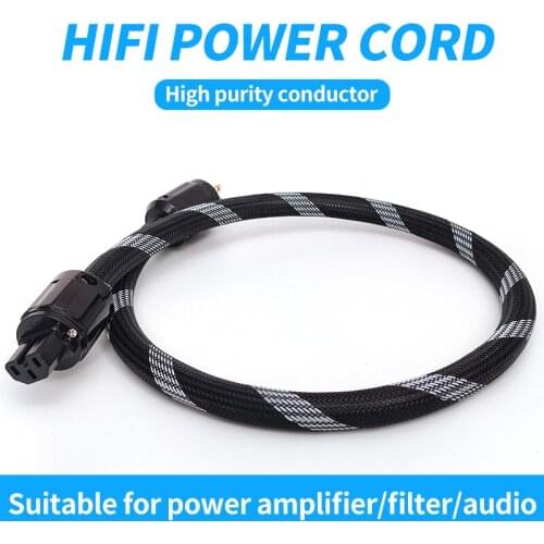 8N Copper Schuko Power Cable Gold plated US Version Amplifier CD Player Power Cord Power Cable,Schuko Power Plug for Audio