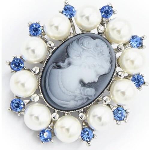 Fashion Pearl Lady Vintage Cameo Victorian Style Wedding Party Brooch Pin