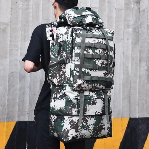 Mens Travel Backpack 75L Large Capacity Nylon Camouflage backpacks Portable Luggage Daily Backpack Multifunction luggage bag