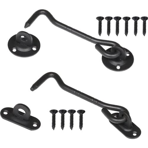 Stainless Steel Barn Door Lock Cabin Hook Privacy Hook with Mounting Screws for Garage Gate Window Shed Home Bedroom