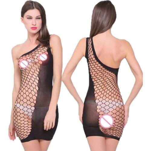 2017 New Hot Polyester Erotic Porn Sexy Costumes Lingerie Net Sexy Womens Nightwear Crotch Nightdress Stocking Women Intimates
