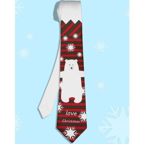 New Free Shipping fashion Mens male 2019 printed neck tie unique British Fan Groom Dress Casual Tie Winter Bear red 8cm 6cm