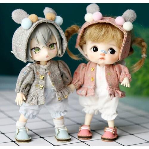 OB11 Doll Clothes Set Suitable for GSC DDF Cute Jumpsuit Bunny Jacket Hairband Set Doll Accessories