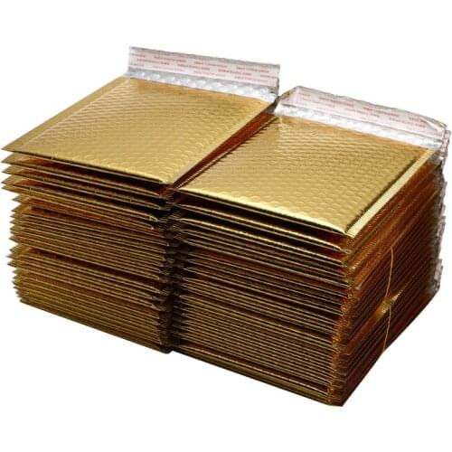 Different Specifications Gold Envelope Bubble Mailing Bag Plating Paper Bubble Envelopes Bags Mailers Padded Shipping