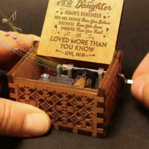 Christmas gift handmade classical music box hand-operated wooden music box you are my sunshine crafts