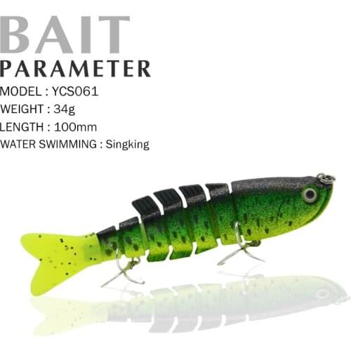 Fishing Lures 100mm/34g Singking Quality Professional 7 Segment Swimbait Crankbait Hard Bait