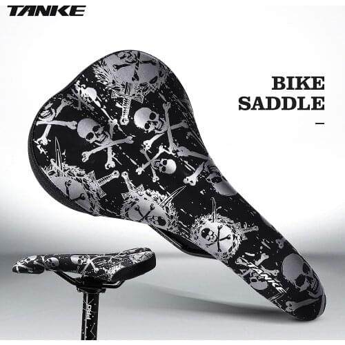 TANKE MTB Road bike Saddle Bicycle Thickened Comfort Cushion Cover Ultra Mountain Bike Racing Saddle PU Breathable Soft Seat Cu