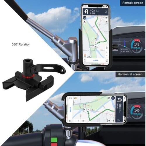 1pcs Universal Motorcycle Bike Scooter Atv Aluminum Alloy Phone Bracket Quick Installation Phone Holder Stand Shockproof Stable