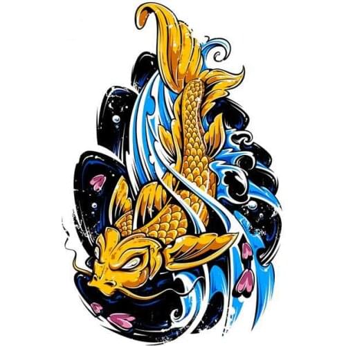 Hot Creative Car Stickers Japanese Fish Tattoo Anime Vinyl Cover Scratches Waterproof for JDM SUV RV VAN