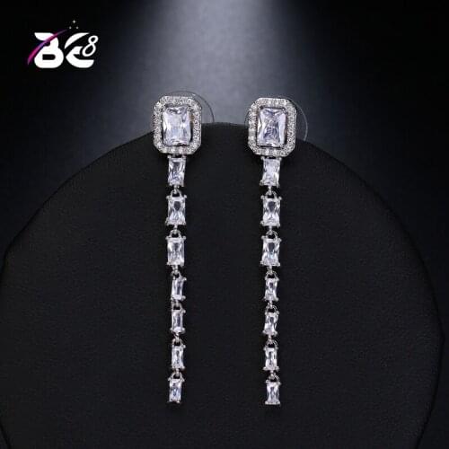 Be 8 New Style Crystal Fashion AAA+ CZ Square Shape Drop Earrings, Long Dangle Earrings for Women Fashion Jewelry E515