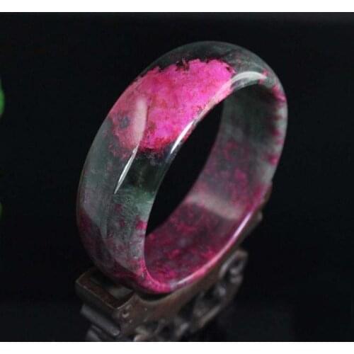 China Hand engraving Natural jade Bracelet 63mm diameter Woman bangle