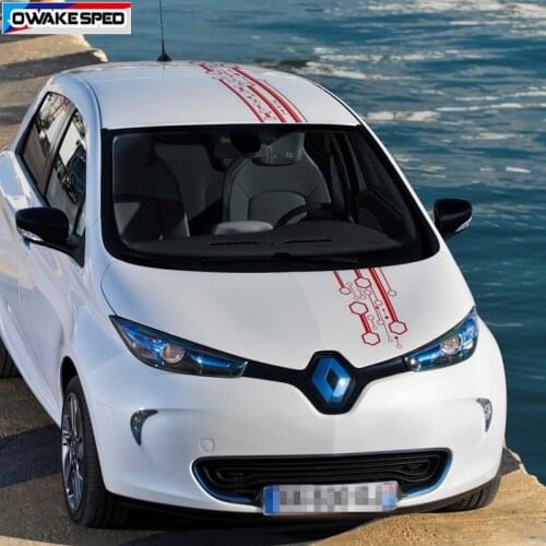 1 Sets Racing Sport Stripes For Renault-ZOE Electricity Car Hood Roof Tail Sticker Rear Front Bumper Decor Vinyl Decals