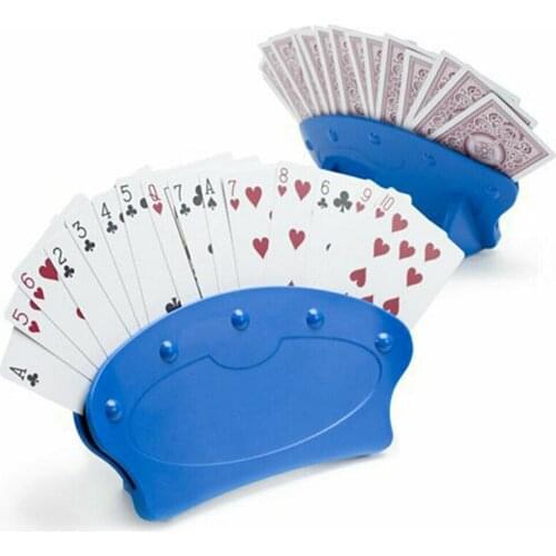 1pc Blue Hands-Free Playing Card Holder Board Game Poker Seat Poker Base Organizes Party Game