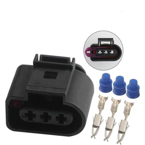 5pcs/lot 3 Pin/Way Waterproof Female Car Plug Automotive Wire Electrical 3.5mm Connector For Volkswagen AUDI 1J0 973 723