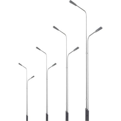 50PCS 1/75-1/200 SCALE MODEL COPPER DOUBLE HEAD RAILWAY STREET STEEL LIGHTS FOR TRAIN LAYOUT