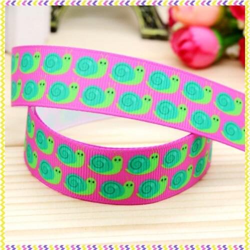 7/8'' Free shipping snail printed grosgrain ribbon hairbow headwear party decoration diy wholesale OEM 22mm P4292