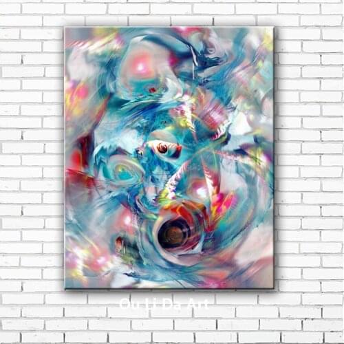 Abstract colorful water digital art canvas printings oil paintings printed on canvas living room wall art decoration picture