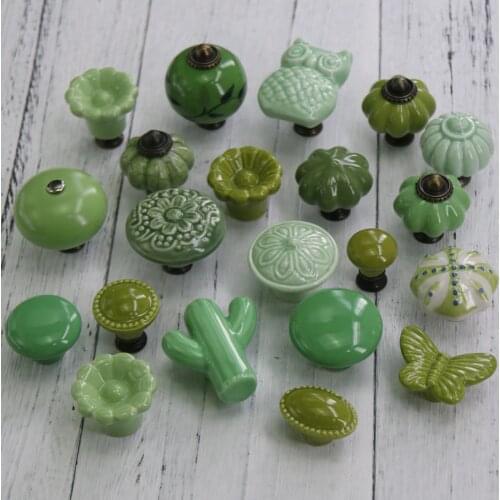 One Piece Cute Ceramic Door Knobs Retro Door Knobs Drawers Cupboard Pulls Kids Cabinet Handle Furniture Home Decor