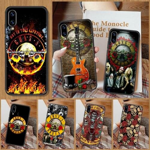 Guns N Roses Phone Case For Huawei Honor 6A 7A 7C 8A 8X 8 9 9X 10 10i 20 Lite Pro black soft back painting shell fashion funda