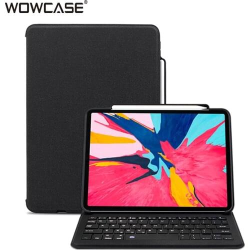 Bluetooth Wireless Keyboard Case For iPad 12.9 2018 With Pencil Holder Smart PU Leather Full Cover For iPad Pro 12.9 Cases Funda