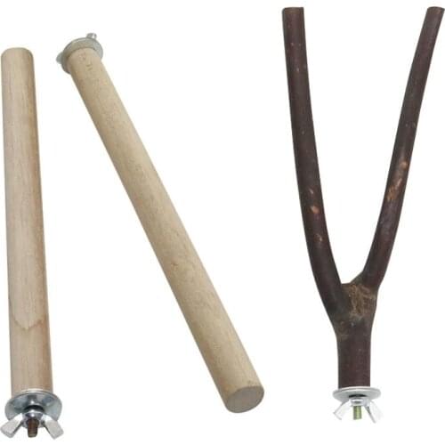 Wooden Bird Standing Perches Branch Parrot Canary Natural Wood Holder Claw Grinding Stick Hanging Play Toy Bird Training Fitting