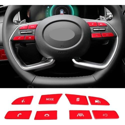 For Hyundai Tucson NX4 2021 2022 Car Aluminum Alloy Steering Wheel Buttons Stickers Interior Decoration Accessories Cover