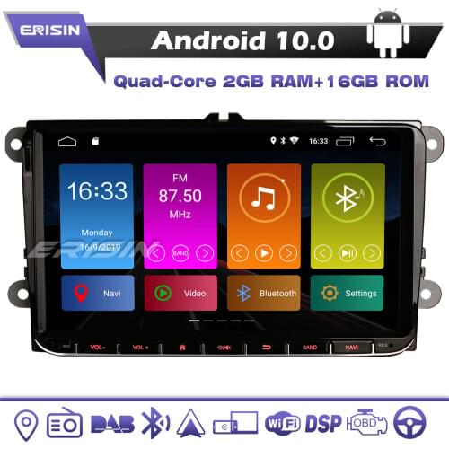 Erisin ES3001V 9" Car Head Unit CarPlay GPS Navi Radio FM DAB TPMS 4G WiFi Bluetooth OBD DVR SWC for VW Touran Passat SKODA EOS