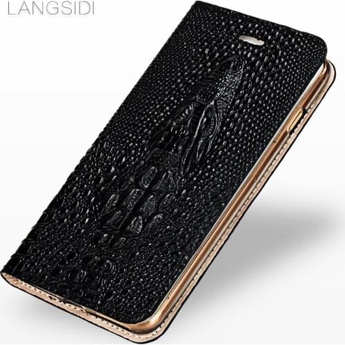 Genuine Leather Flip case for huawei P40 Pro p20 P30 lite Magnetic Crocodile card slot protection Cover for Honor 9x 8x v30 20