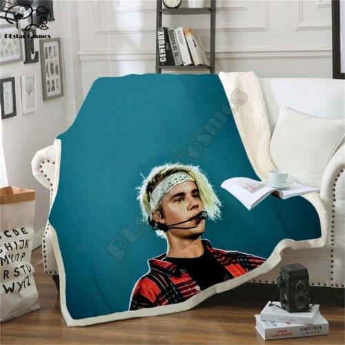 Justin Bieber pattern Fleece Blanket 3D full printed Wearable Blanket Adults/kids Fleece Blanket drop shippng style -2