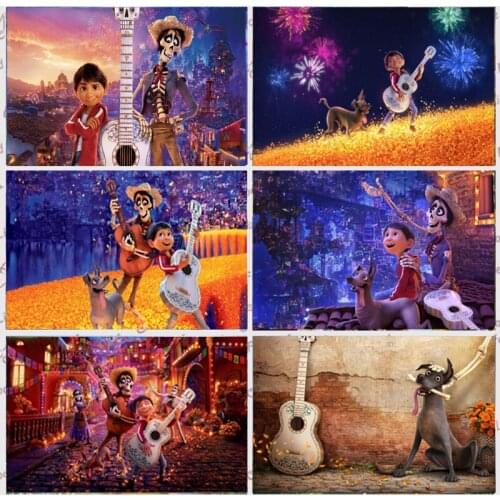 Coco Backdrops Mexican Carnival Baby Shower Children Birthday Party Custom Photo Background Photocall Prop Decoration Banner