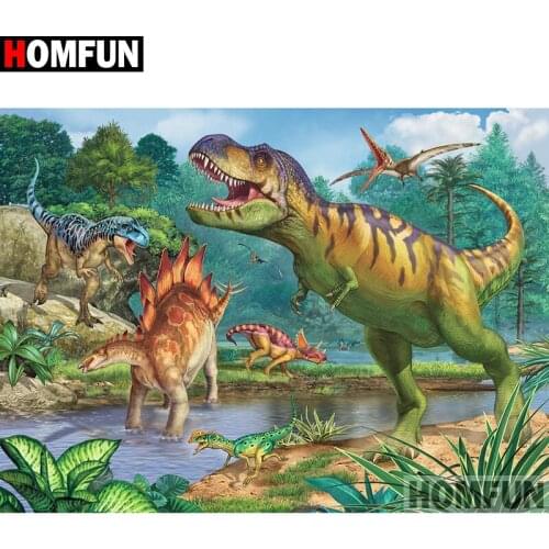 HOMFUN Full Square/Round Drill 5D DIY Diamond Painting "dinosaur" Embroidery Cross Stitch 5D Home Decor A09056
