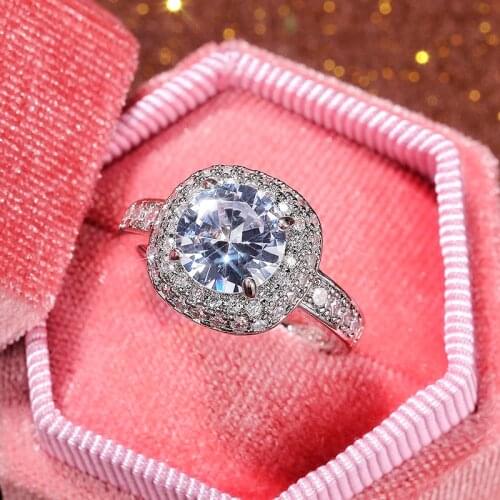 Huitan Luxury Fashion Women Wedding Eternity Ring AAA Cubic Zirconia High-quality Female Party Accessories Statement Jewelry Hot