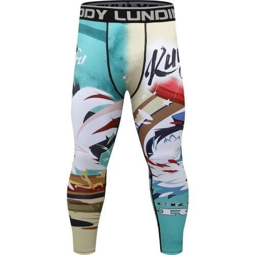 Custom Logo Make Your Own Brand Polyester Spandex Fashion Printing Mens Leggings