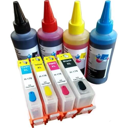 4pcs Compatible HP178 178 XL Refillable Cartridge + New ARC chips for HP Photosmart 7510 7520 6510 6520 B8553 B109a B109n B110a