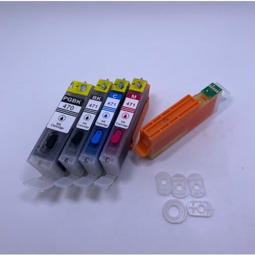 YOTAT 5pcs Full Refillable ink cartridge PGI-470XL PGI-470 CLI-471 for Canon PIXMA MG7740 MG6840 TS9040 TS8040 TS6040 TS5040
