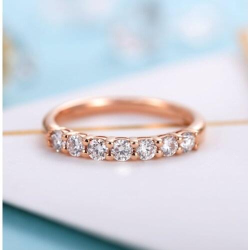 Classic Moissanite Half Eternity Wedding Band for Women Anniversary Gift