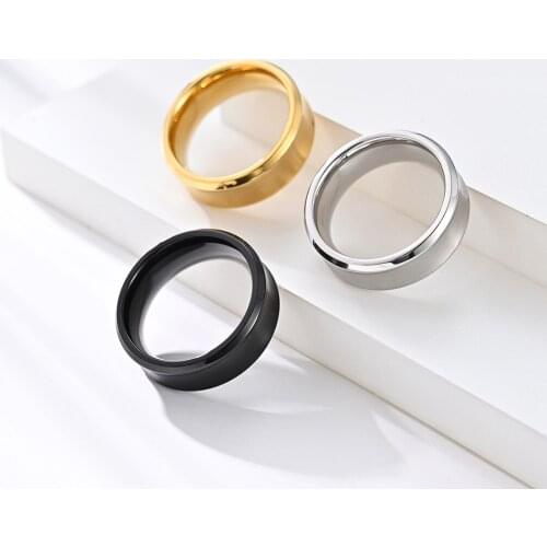 Ins Japan and South Korea cold wind, concave and convex, simple influx of men and women, unisex stainless steel ring