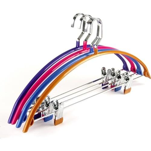 5pcs Metal Non-Slip Cloth Hangers for Clothes Pants Trousers Gold Hanger Rack Coat Kleding Hanger with Clips Kledinghangers