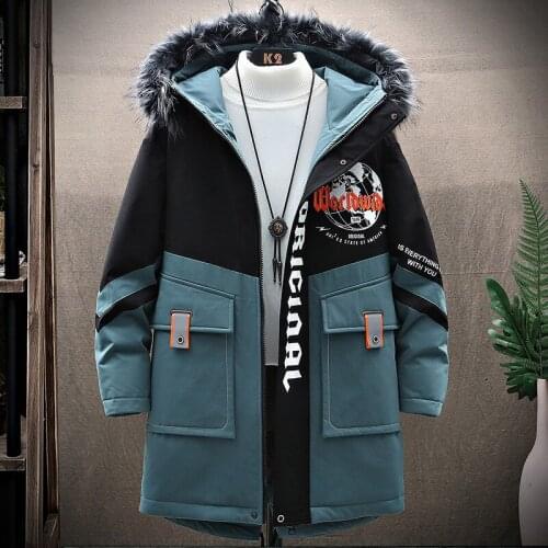 New 2021 Winter Warm Jacket Youth Fashion Trend Popular Logo Casual Coats Men Cotton Padded Jackets Plus Size Drop Shipping