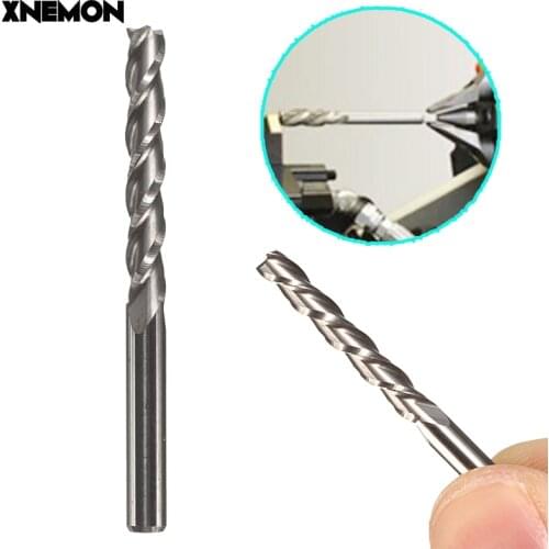 Newest 1/8 Inch Helical Milling Cutter Cutting 3 Flute Router Bit For Acrylic Wood Plastic 22x3.175mm